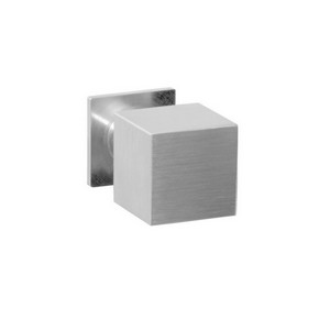 Bouton cubique 25 mm avec pied - KUBE inox bross Accessoires de meuble Gamme inox DH_34125
