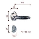 Modle OVALE by Giara Britannium Poigne de porte Poigne rustique sur rosaces M2R6L